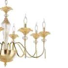 Candelabru clasic cu 18 lumini din sticlă, cristal și metal de lux - Flandra Viadurini