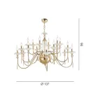 Candelabru clasic cu 18 lumini din sticlă, cristal și metal de lux - Flandra Viadurini