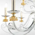 Candelabru cu 18 lumini din sticla suflata si cristal clasic de lux - Cassea Viadurini