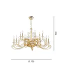 Candelabru cu 18 lumini din sticla suflata si cristal clasic de lux - Cassea Viadurini