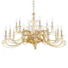 Candelabru cu 18 lumini din sticla suflata si cristal clasic de lux - Cassea Viadurini