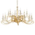 Candelabru cu 18 lumini din sticla suflata si cristal clasic de lux - Cassea