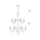 Candelabru cu 18 lumini din sticlă venețiană și metal clasic - stil florentin Viadurini