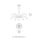 Candelabru 21 de lumini din sticlă și metal Veneția lucrate manual - Jason Viadurini