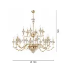 Candelabru clasic cu 24 de lumini din porțelan și sticlă suflată de lux - Eteria Viadurini
