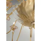 Candelabru clasic cu 24 de lumini din sticlă, cristal și metal de lux - Flandra Viadurini