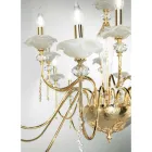 Candelabru clasic cu 24 de lumini din sticlă, cristal și metal de lux - Flandra Viadurini