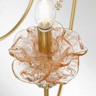 Candelabru clasic cu 24 de lumini din sticlă, cristal și metal de lux - Flandra Viadurini