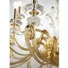 Candelabru cu 24 de lumini din sticla suflata si cristal clasic de lux - Cassea Viadurini