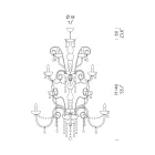 Candelabru 27 Lumini din Sticlă Venețiană Realizat manual în Italia - Florentin Viadurini