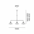 Candelabru cu 3 lumini din alamă Design vintage Made in Italy - Cascina de Il Fanale Viadurini