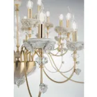 Candelabru clasic cu 30 de lumini din porțelan și sticlă suflată de lux - Eteria Viadurini