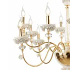 Candelabru clasic cu 30 de lumini din porțelan și sticlă suflată de lux - Eteria Viadurini