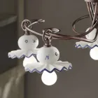 Candelabru de țară cu 5 lumini din ceramică artizanală decorată manual - Roma Viadurini