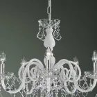 Candelabru cu 5 lumini din sticla venetiana si metal clasic - stil florentin Viadurini