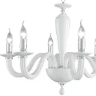 Candelabru clasic cu 6 lumini din sticla transparenta italiana lucrata manual - Rapallo Viadurini