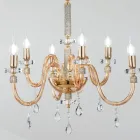 Candelabru 6 Lumini Clasic Italian Sticla Handmade Chihlimbar - Similo Viadurini