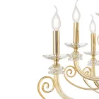 Candelabru cu 6 lumini din sticla suflata si cristal clasic de lux - Cassea Viadurini
