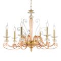 Candelabru cu 6 lumini din sticla suflata si cristal clasic de lux - Cassea