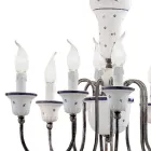 Candelabru 8 Lumini Artizanat Pictat Manual Ceramica si Alama - Sanremo Viadurini