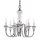 Candelabru 8 Lumini Artizanat Pictat Manual Ceramica si Alama - Sanremo Viadurini