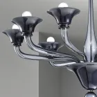 Candelabru din sticla venetiana 8 lumini Made in Italy - Ismail Viadurini