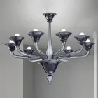 Candelabru din sticla venetiana 8 lumini Made in Italy - Ismail Viadurini