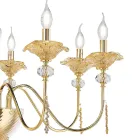 Candelabru clasic cu 8 lumini din sticlă, cristal și metal de lux - Flandra Viadurini