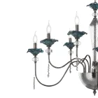 Candelabru clasic cu 8 lumini din sticlă, cristal și metal de lux - Flandra Viadurini