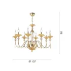 Candelabru clasic cu 8 lumini din sticlă, cristal și metal de lux - Flandra Viadurini