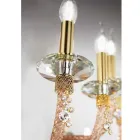 Candelabru clasic cu 8 lumini din sticlă suflată și detalii de mână - Phaedra Viadurini