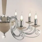 Candelabru clasic cu 8 lumini din sticla si cristal italiana lucrate manual - Malaezia Viadurini