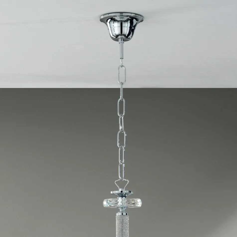 Candelabru 8 Lumini Sticla Italiana Clasic Artizanat Teal - Similo Viadurini