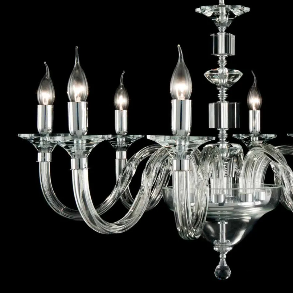 Candelabru lumini de sticlă 8 desgin cu decoratiuni Cristallo Ivy Viadurini