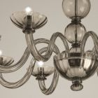 Candelabru cu 8 lumini din sticla si metal Venetia Made in Italy - Foscarino Viadurini