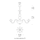 Candelabru cu 8 lumini din sticla si metal Venetia Made in Italy - Foscarino Viadurini