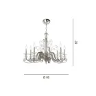 Candelabru cu 8 lumini din sticla suflata si cristal clasic de lux - Cassea Viadurini
