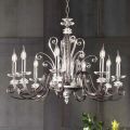 Candelabru cu 8 lumini din sticla suflata si cristal clasic de lux - Cassea