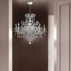 Candelabru cu 8 lumini din sticla venetiana Made in Italy Clasic - Florentin Viadurini