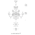 Candelabru cu 8 lumini din sticla venetiana Made in Italy Clasic - Florentin Viadurini