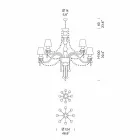 Candelabru cu 16 lumini realizat manual în sticlă de la Veneția, fabricat în Italia - Milagros Viadurini