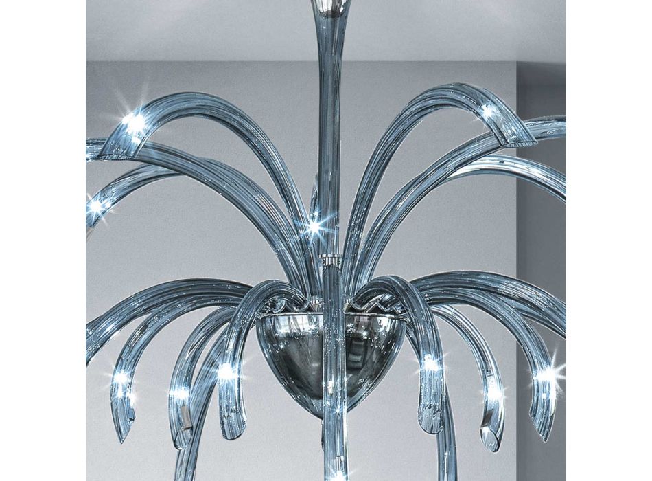 Candelabru venețian din sticlă cu 21 de lumini, realizat manual în Italia - Jason Viadurini