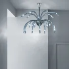 Candelabru venețian din sticlă cu 21 de lumini, realizat manual în Italia - Jason Viadurini