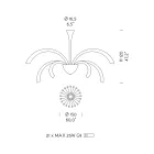 Candelabru venețian din sticlă cu 21 de lumini, realizat manual în Italia - Jason Viadurini