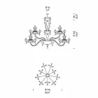 Candelabru cu 27 de lumini în sticlă albă de la Veneția, realizat manual în Italia - Regina Viadurini