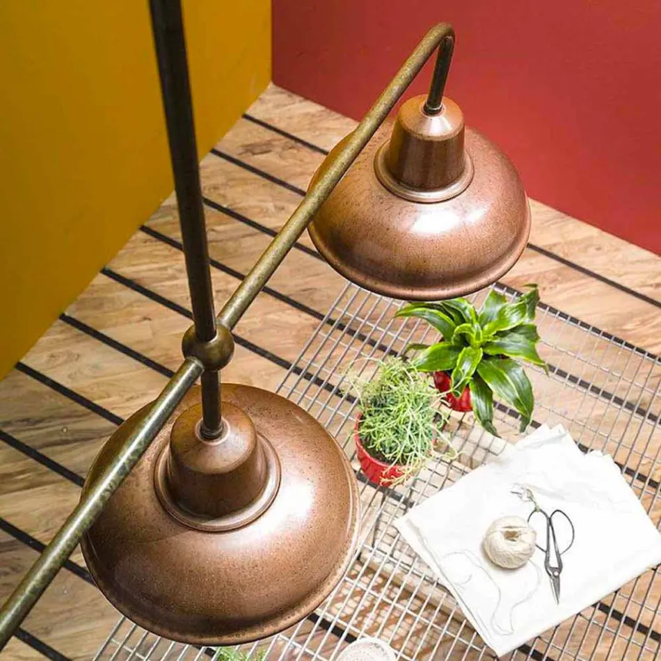 Candelabru cu 3 lumini în design de cupru și alamă Vintage - Contrada de Il Fanale Viadurini