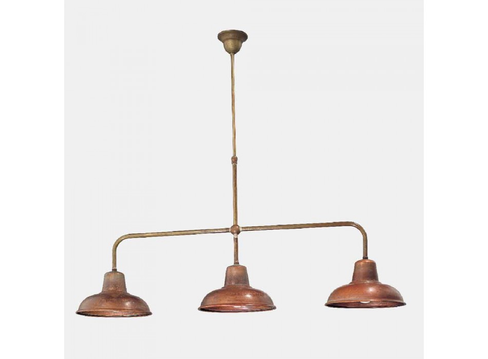 Candelabru cu 3 lumini în design de cupru și alamă Vintage - Contrada de Il Fanale Viadurini