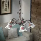 Candelabru din ceramica lucrat manual cu 3 sau 5 lumini cu Passanastri - Napoli Viadurini