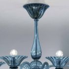Candelabru din sticlă artizanală cu 5 lumini de la Veneția, fabricat în Italia - Margherita Viadurini