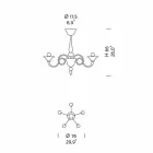 Candelabru din sticlă artizanală cu 5 lumini de la Veneția, fabricat în Italia - Margherita Viadurini